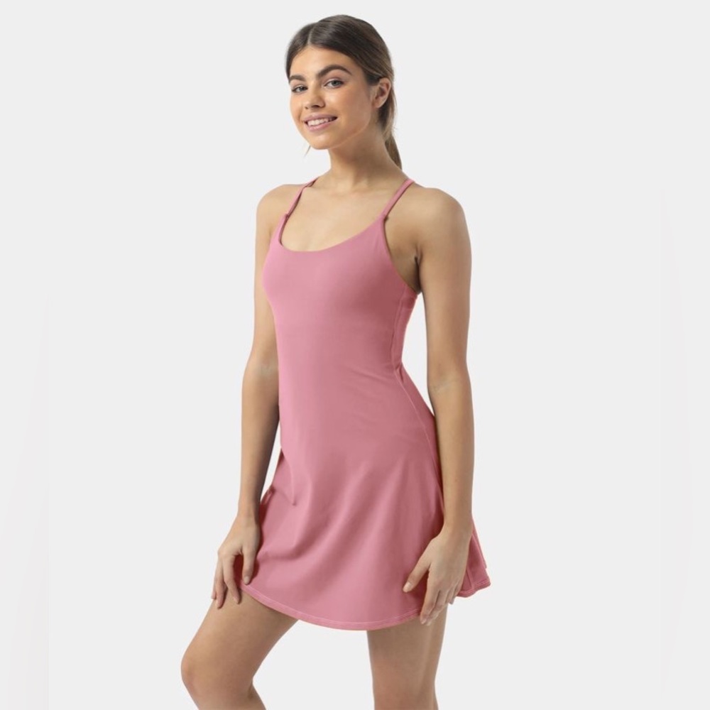 Halara Everyday Cloudful Backless 2-in-1 Flare Golf Dress-Wannabe size xs